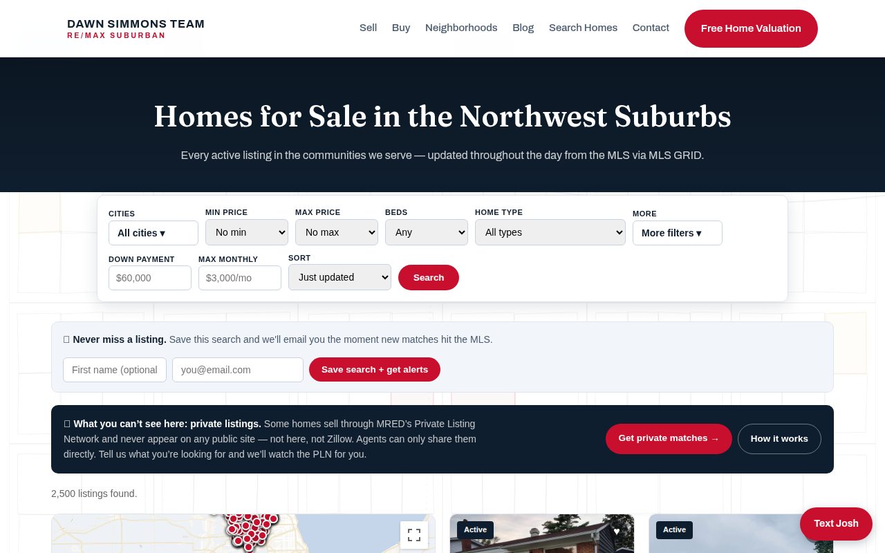 Homes for sale in the northwest suburbs: the live listings search on dawnsellshomes.com