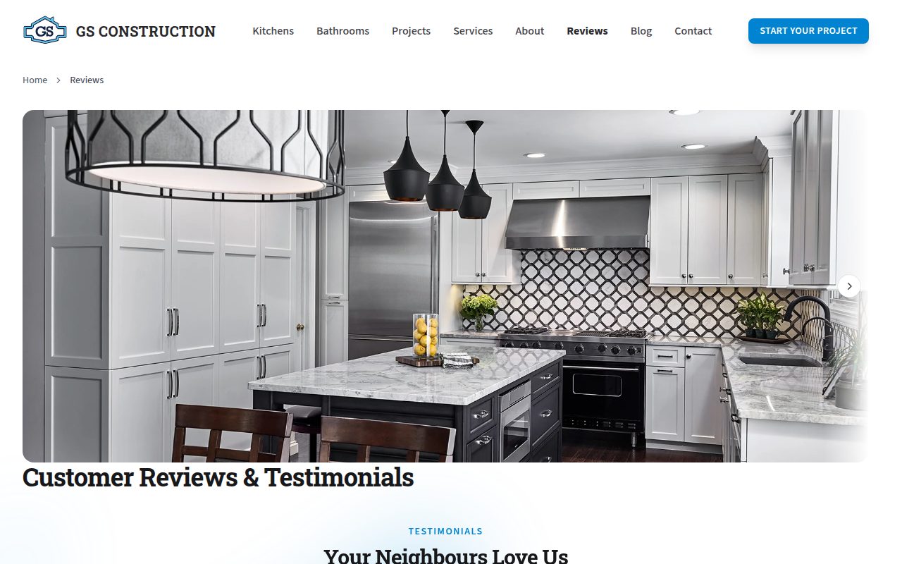 The Reviews page: customer reviews and testimonials, verified across 71 or more reviews